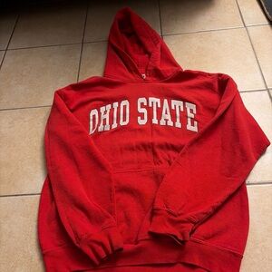 Men’s Ohio State Red Pullover Hoodie Sweatshirt